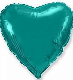 Шар - Бирюзовое фольгированное сердце 48 см